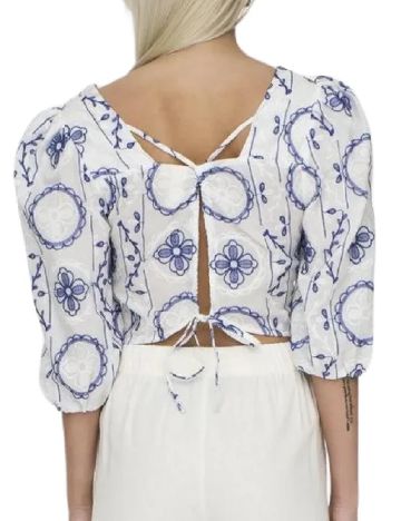 Bluza Only, alb/albastru