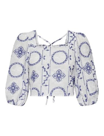 Bluza Only, alb/albastru