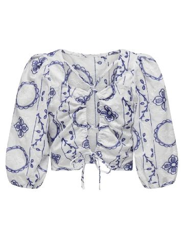 Bluza Only, alb/albastru