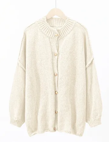 Cardigan Oversize SHEIN, ecru