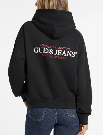 Hanorac Oversize Guess Jeans, negru