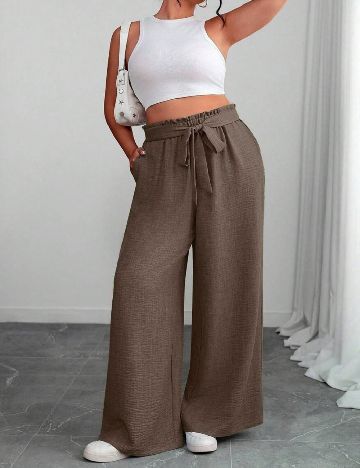 Pantaloni SHEIN CURVE, maro