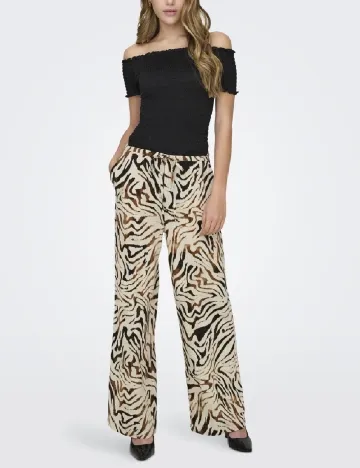 Pantaloni Jacqueline de Yong, maro/bej