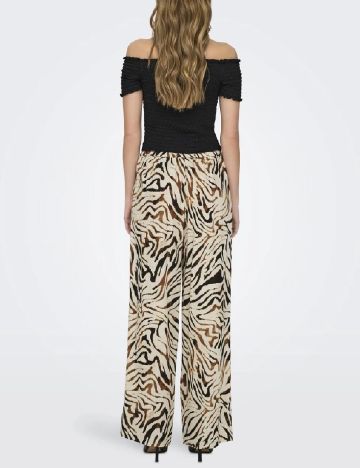 Pantaloni Jacqueline de Yong, maro/bej