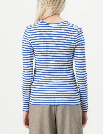 Bluza Jacqueline de Yong, albastru/alb