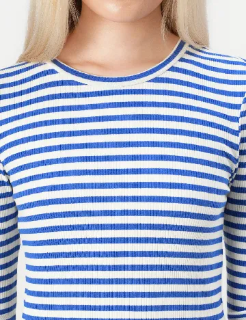 Bluza Jacqueline de Yong, albastru/alb