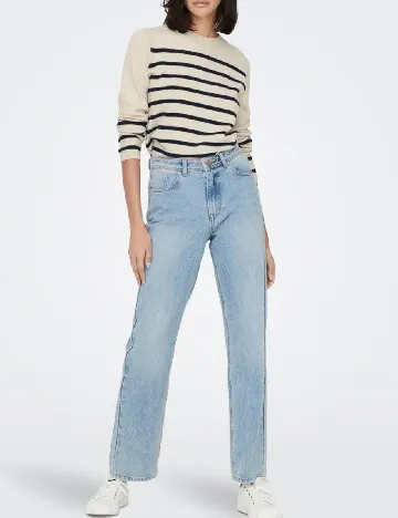 Bluza Jacqueline de Yong, bej/bleumarin