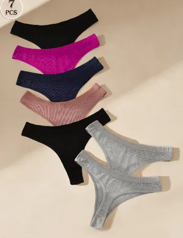 Set chiloti 7 perechi SHEIN, mix culori