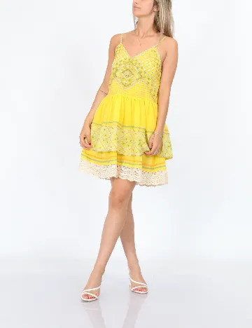 Rochie scurta Savage Culture, galben