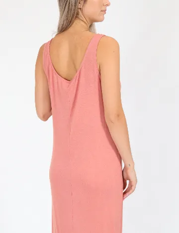 Rochie medie Pieces, roz pudra