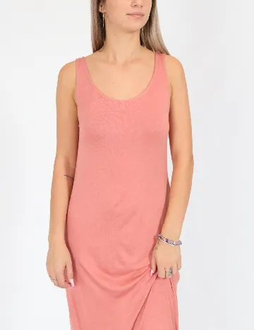 Rochie medie Pieces, roz pudra