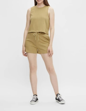 Pantaloni scurti Pieces, kaki