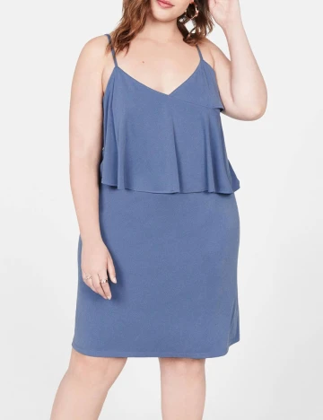 Rochie scurta Mango Violeta, albastru
