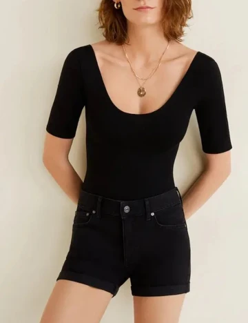 Pantaloni scurti Mango, negru