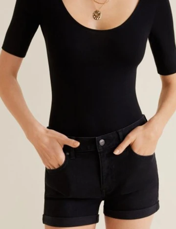 Pantaloni scurti Mango, negru
