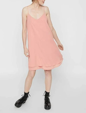 Rochie scurta Pieces, roz nude