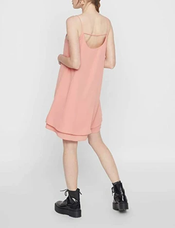 Rochie scurta Pieces, roz nude