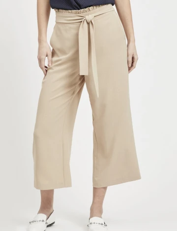 Pantaloni Vila, crem
