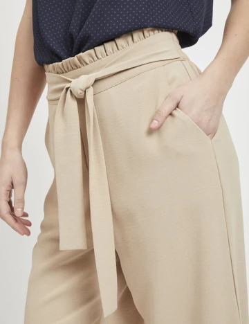 Pantaloni Vila, crem