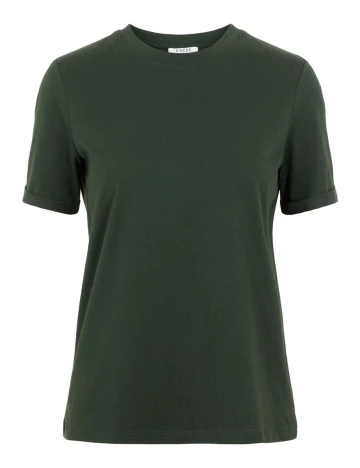 Tricou Pieces, verde inchis