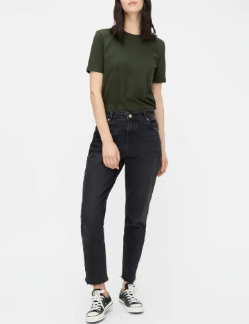 Tricou Pieces, verde inchis