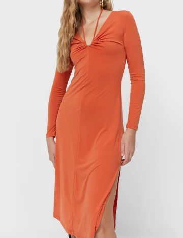 Rochie medie Stradivarius, portocaliu