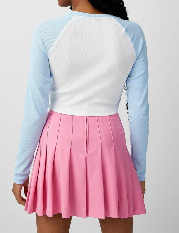 Top Neon&Nylon, alb/albastru