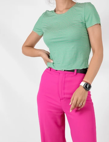 Top Vero Moda, verde/Alb